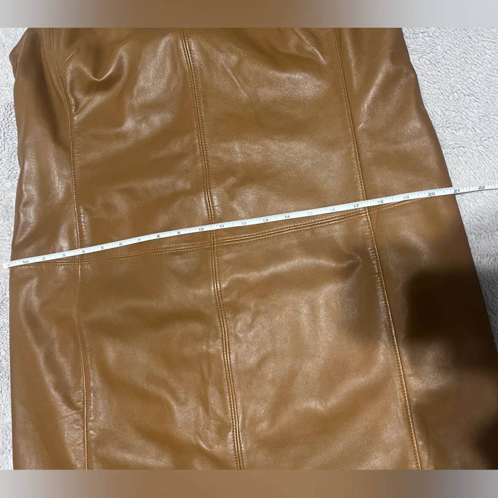 Lauren Ralph Lauren Brown Leather Shift Dress - Picture 10 of 10